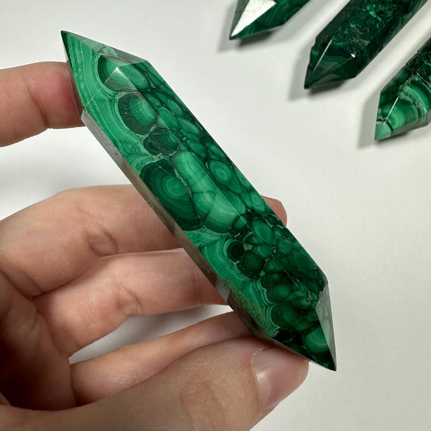 Druzy Malachite Double Terminated Point (C)
