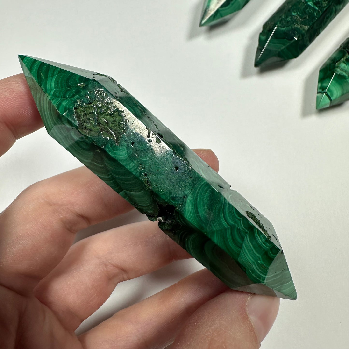 Druzy Malachite Double Terminated Point (D)
