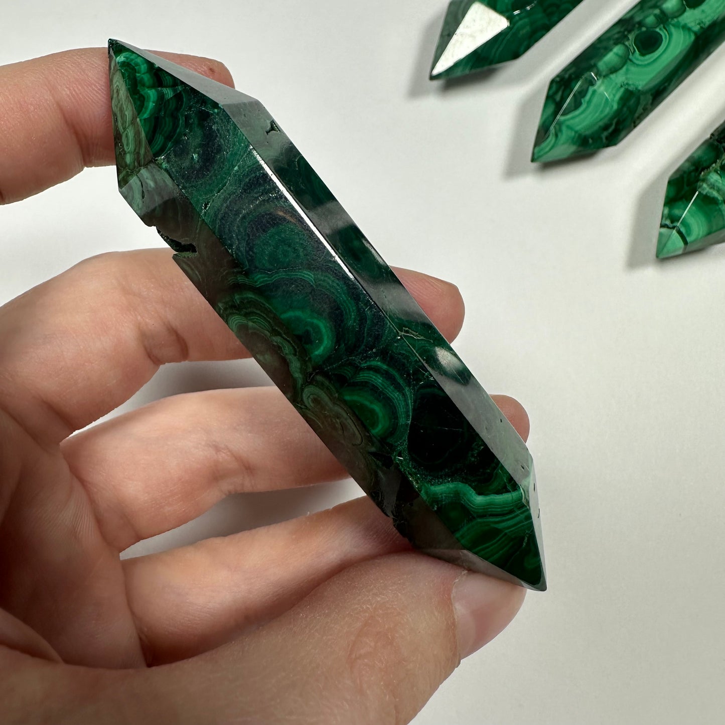 Druzy Malachite Double Terminated Point (B)