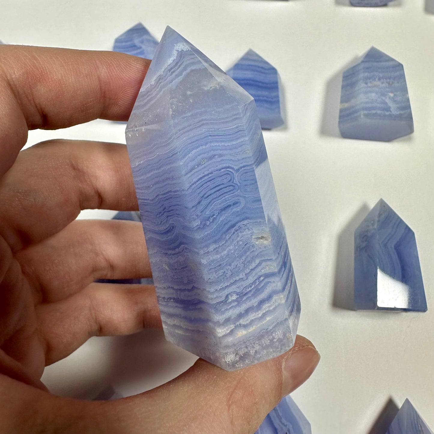 Blue Lace Agate Tower (A)