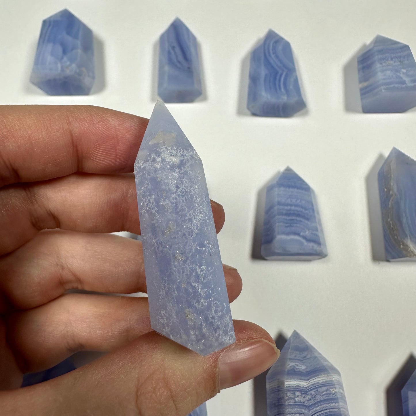 Blue Lace Agate Tower (D)