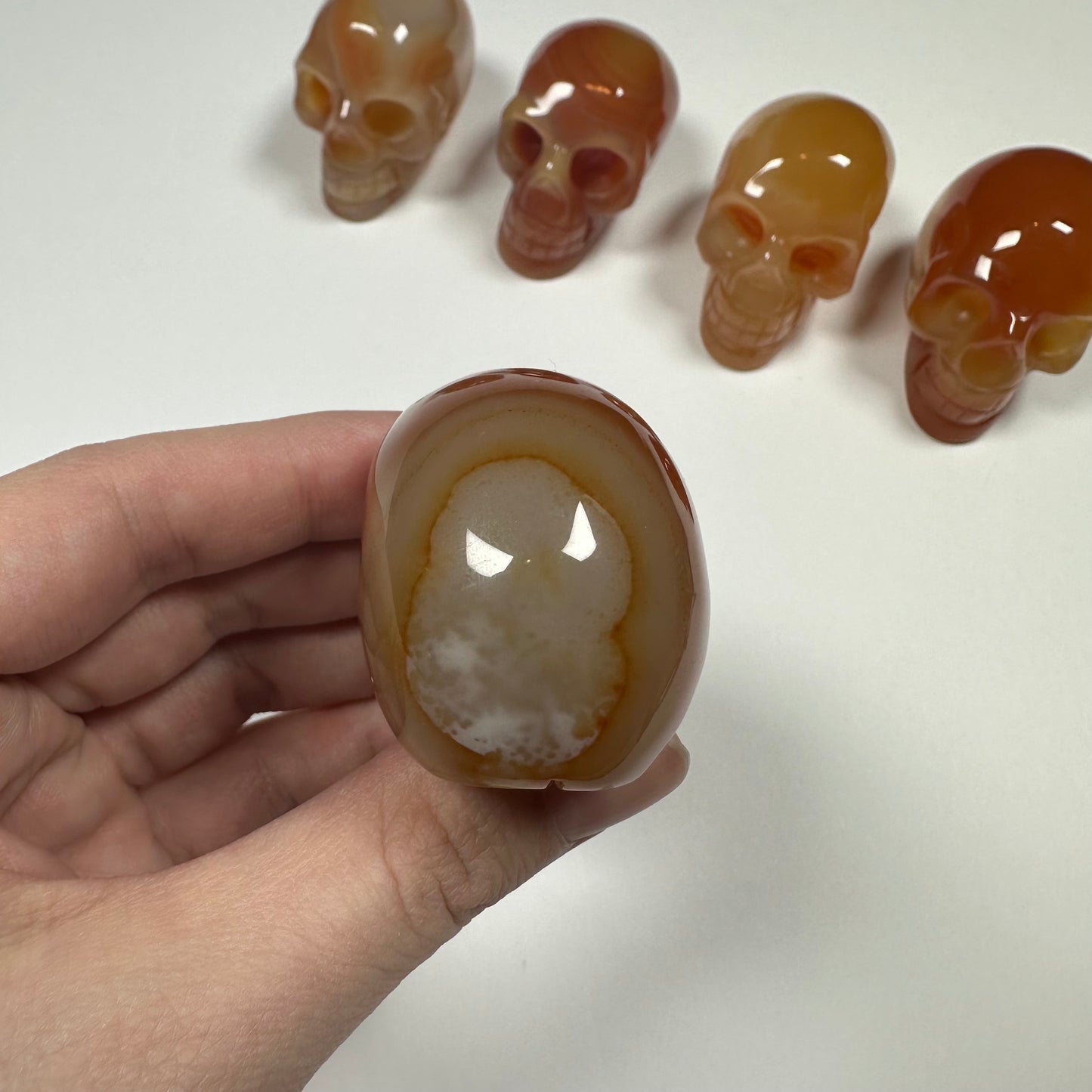 Carnelian Agate Skull (D)