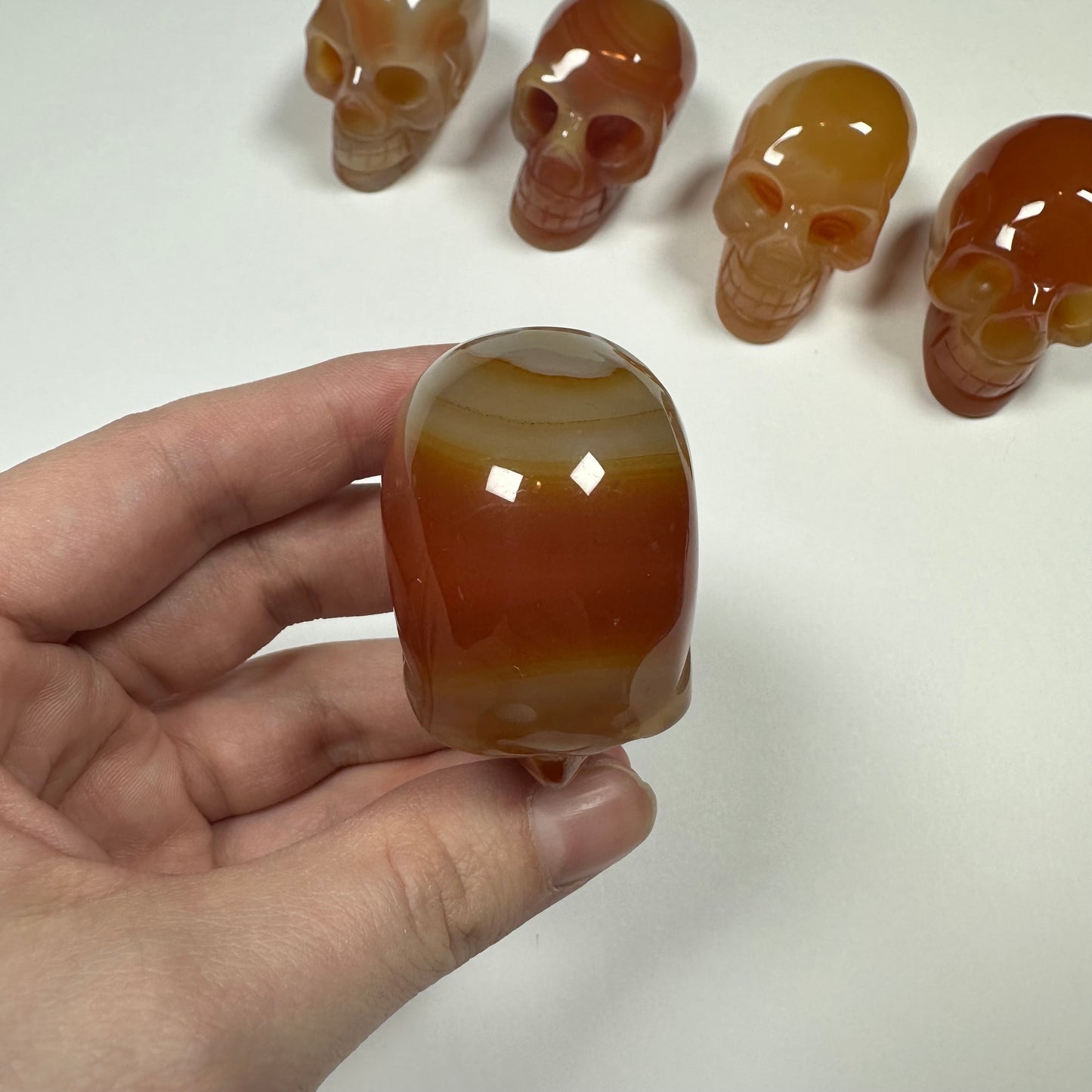 Carnelian Agate Skull (D)