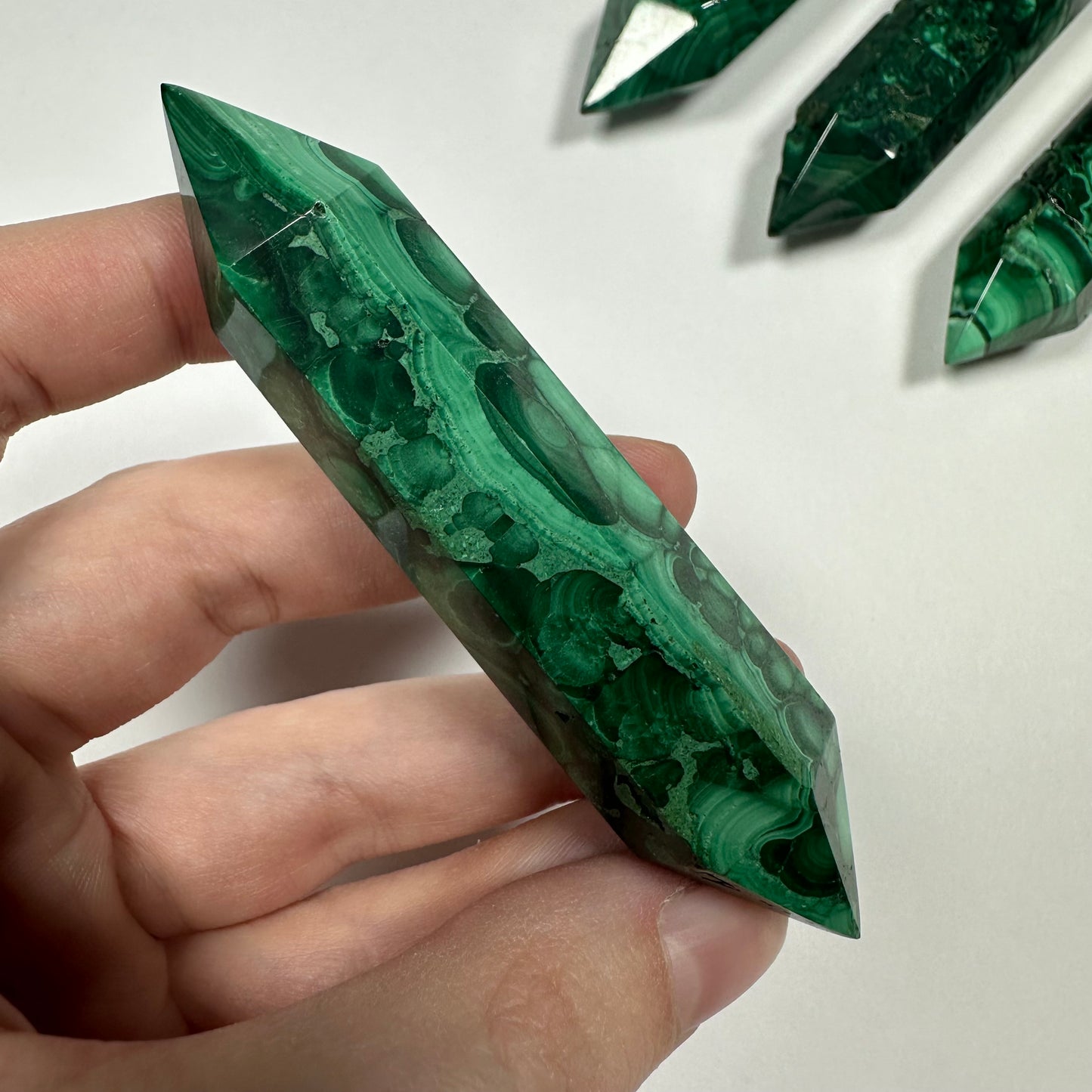 Druzy Malachite Double Terminated Point (C)