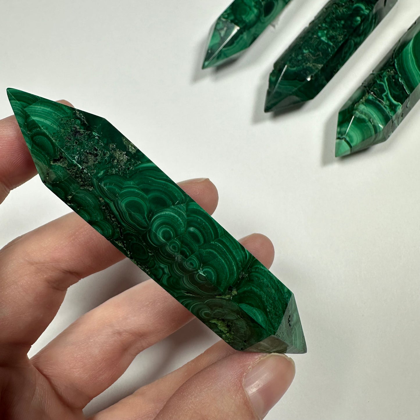 Druzy Malachite Double Terminated Point (D)