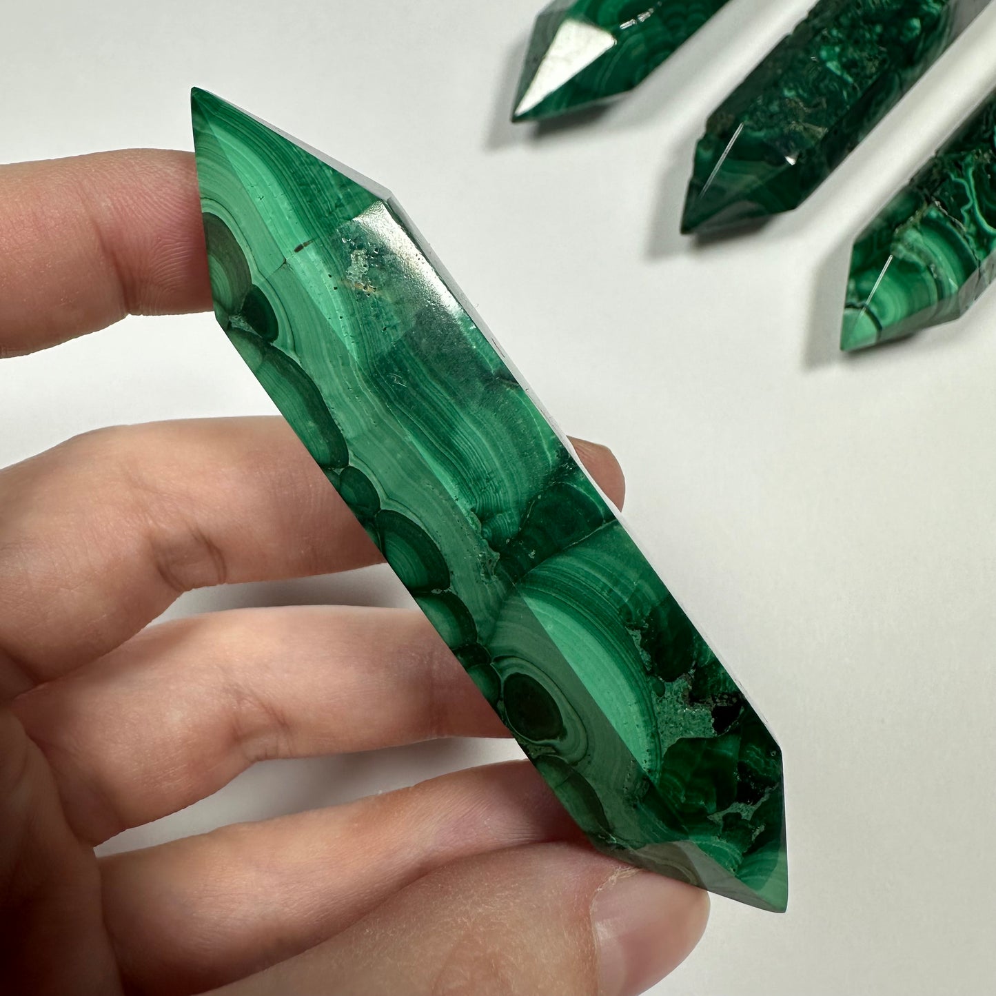 Druzy Malachite Double Terminated Point (C)
