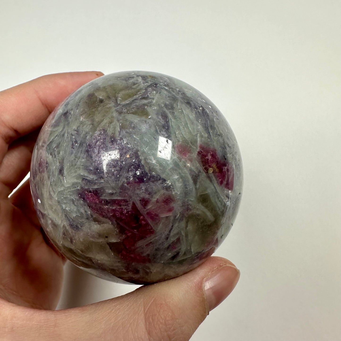 Unicorn Stone - Lepidolite Smokey Quartz Pink Tourmaline Sphere