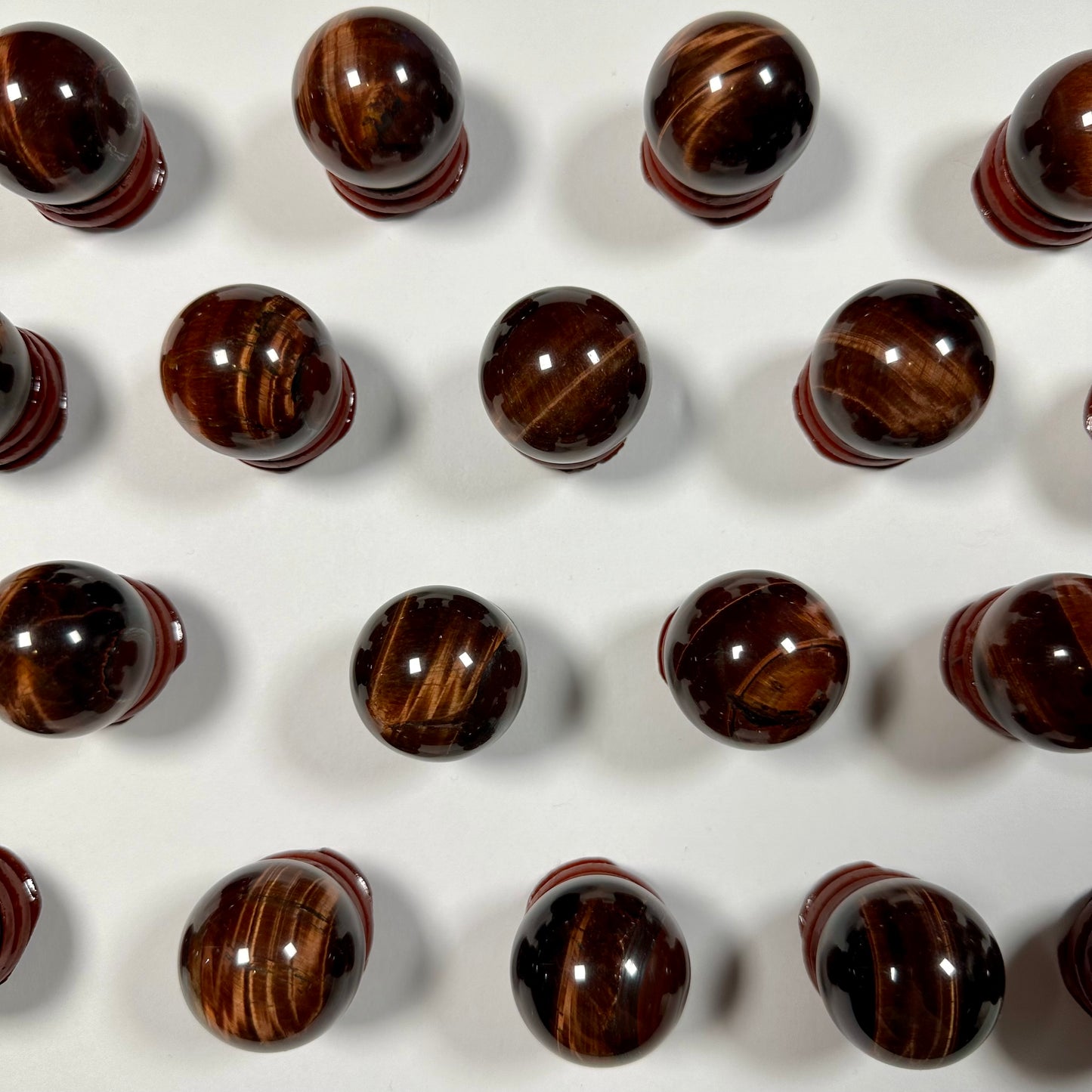 Small Red Tigers Eye Spheres