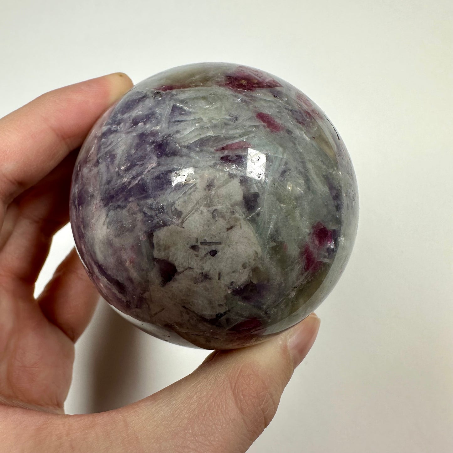 Unicorn Stone - Lepidolite Smokey Quartz Pink Tourmaline Sphere