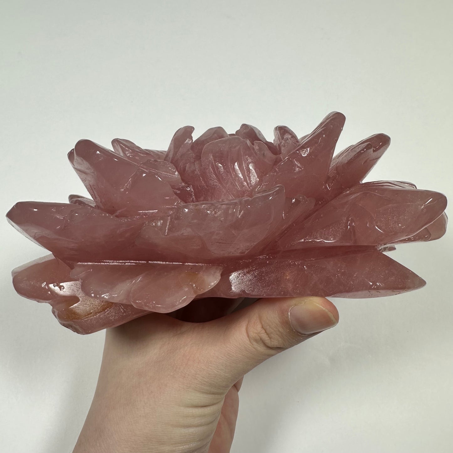 Rose Quartz Large Rose Flower