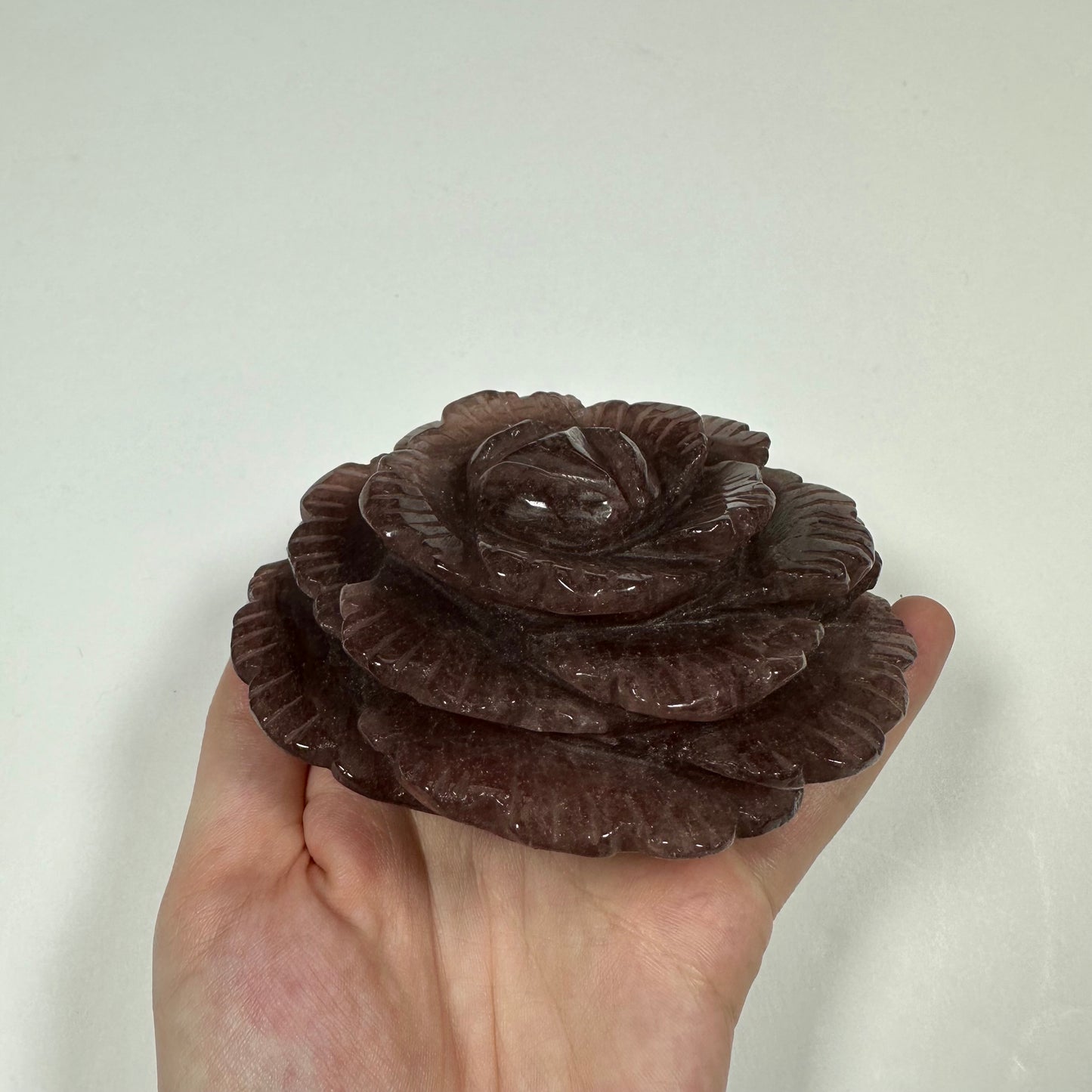 Strawberry Quartz Flower Carving