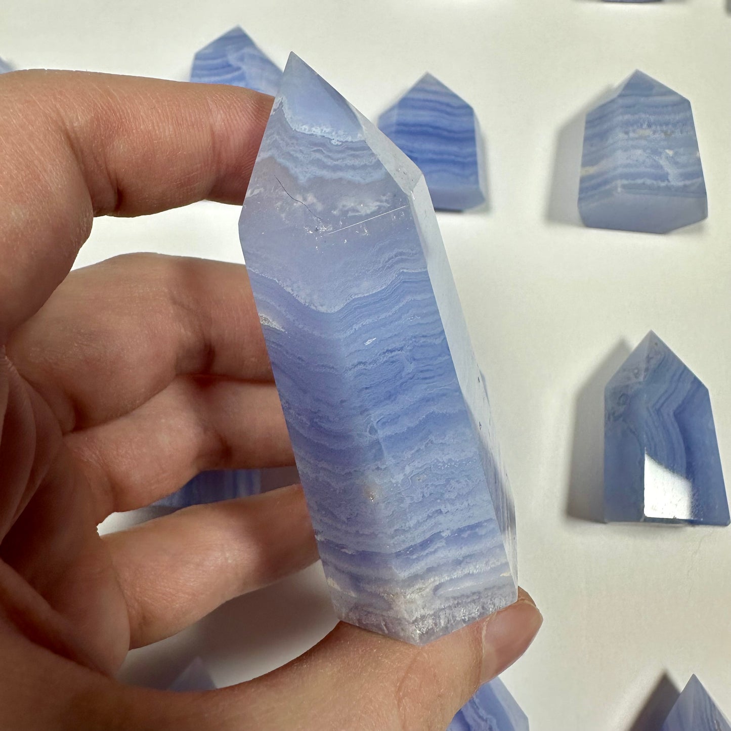 Blue Lace Agate Tower (A)