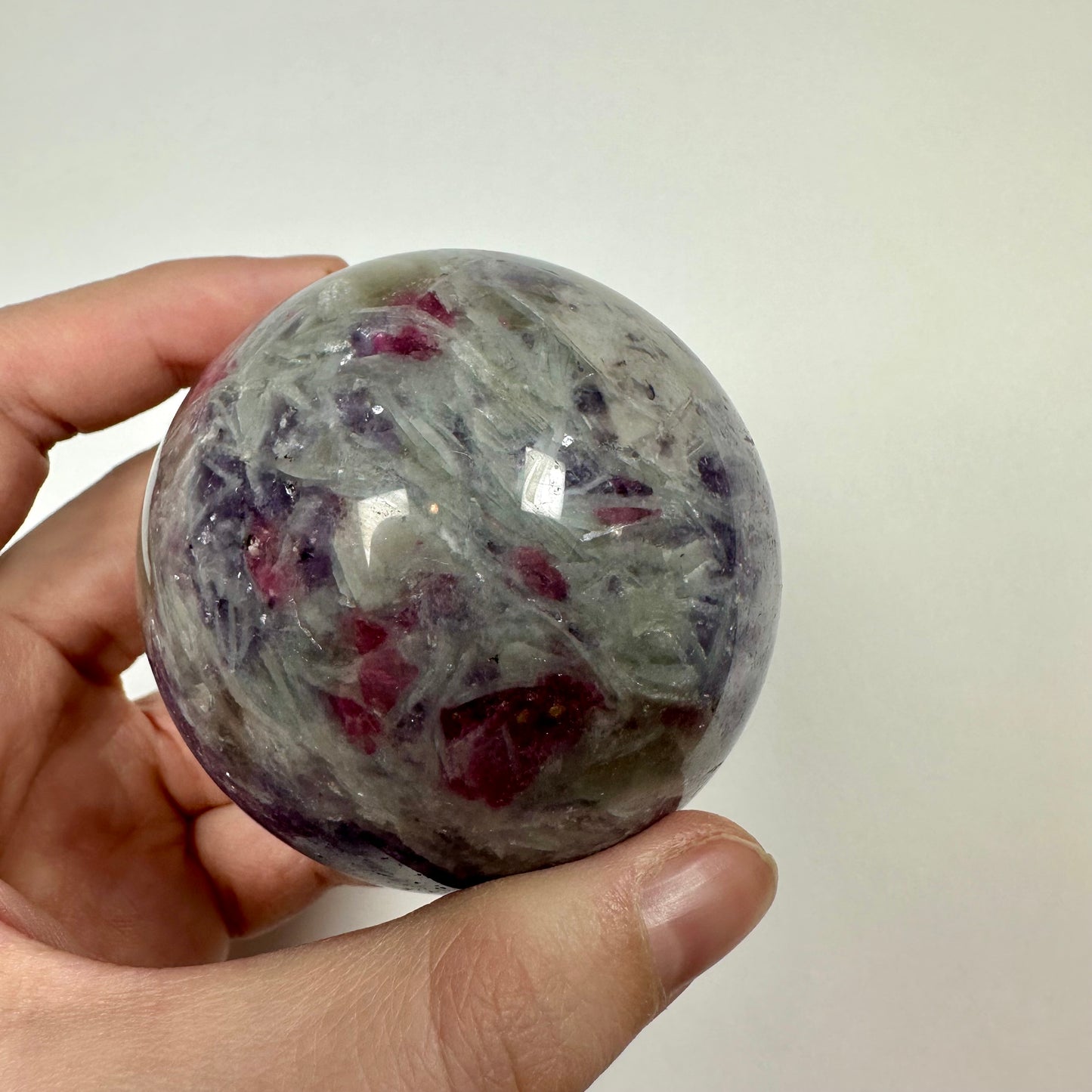 Unicorn Stone - Lepidolite Smokey Quartz Pink Tourmaline Sphere