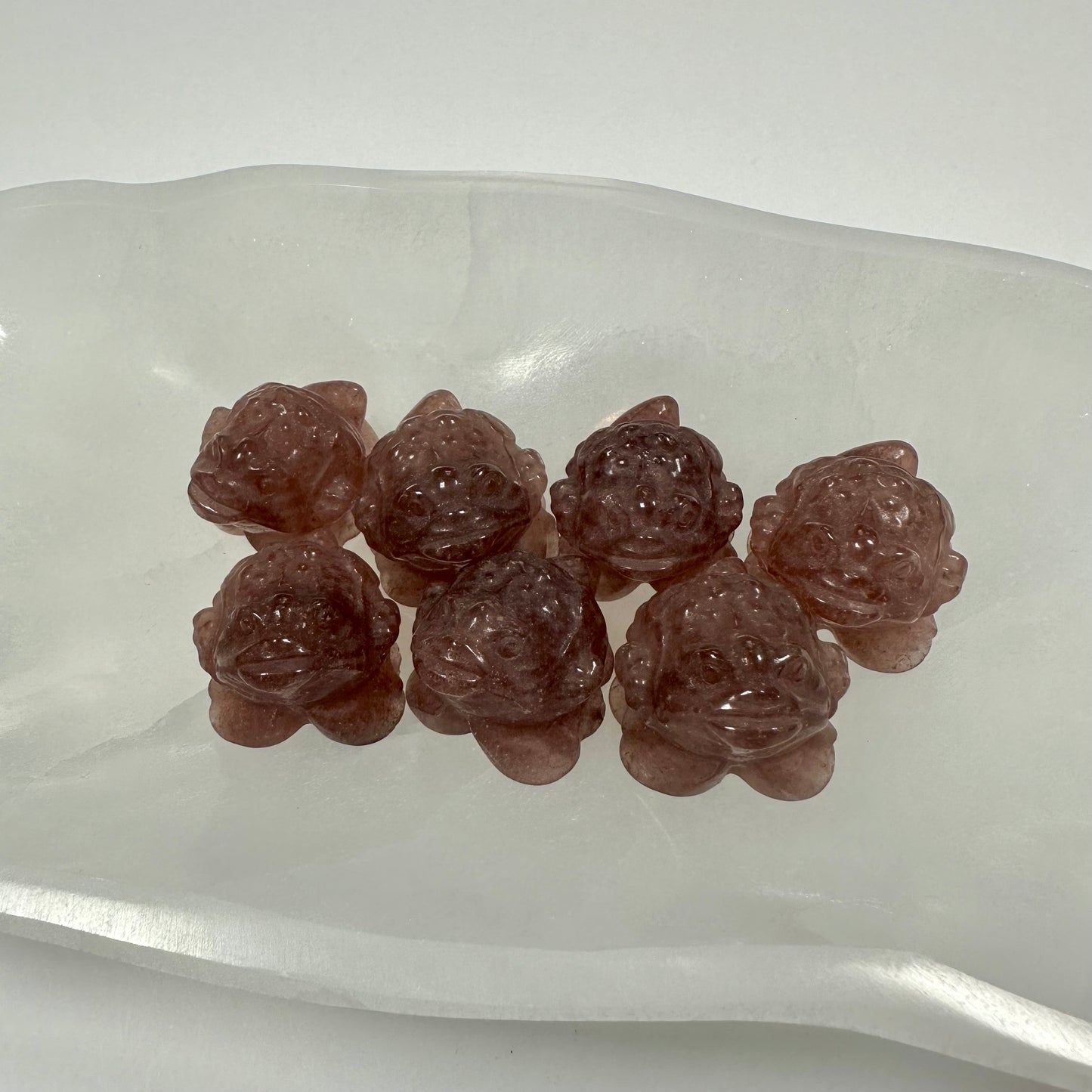 Mini Strawberry Quartz Money Toad - Intuitively Picked