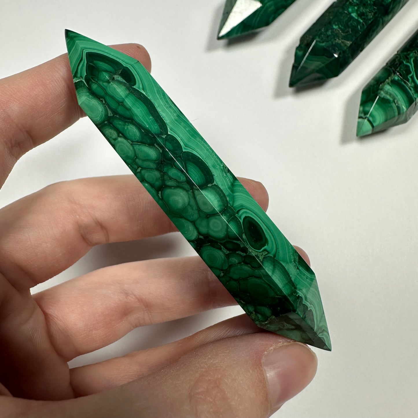 Druzy Malachite Double Terminated Point (C)