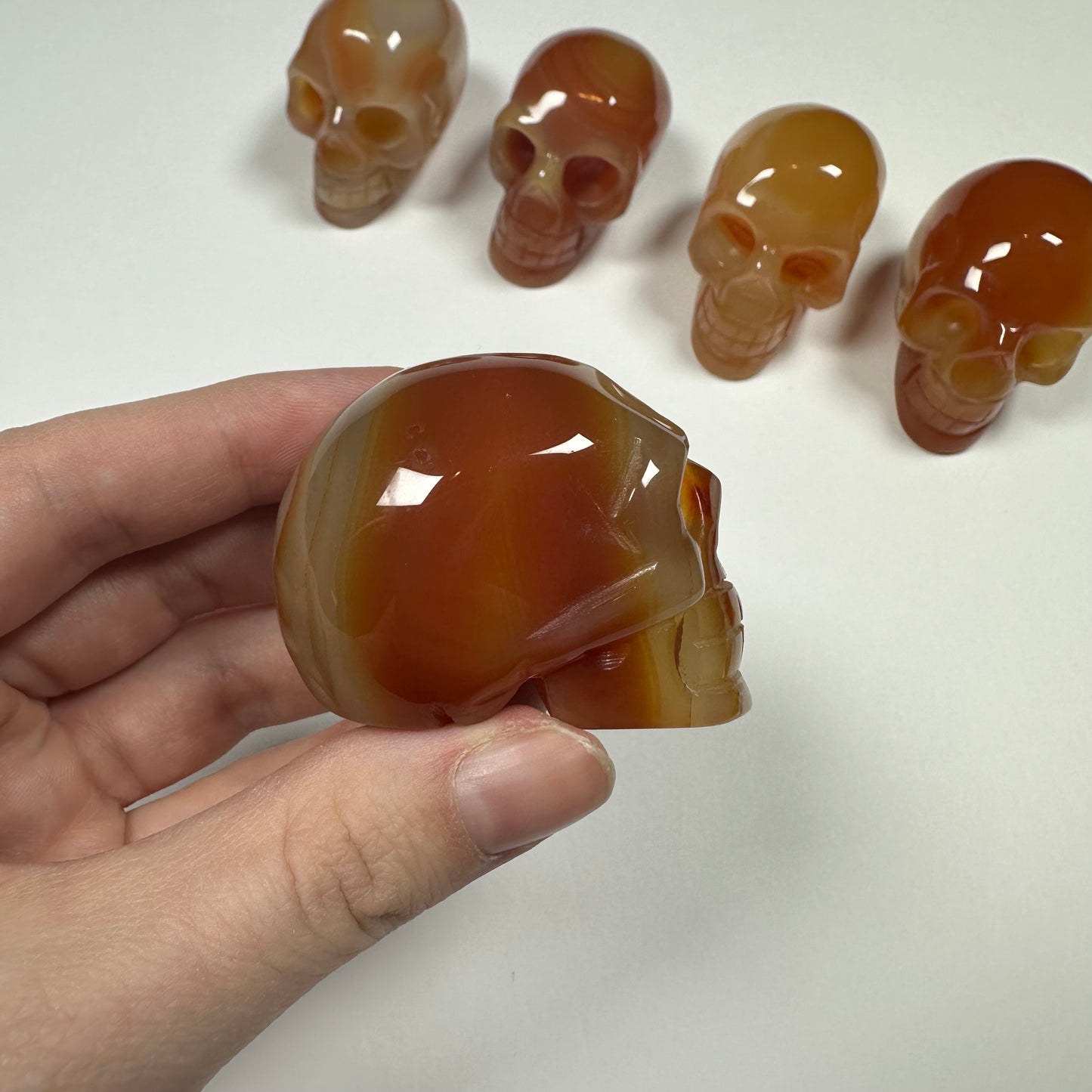 Carnelian Agate Skull (D)