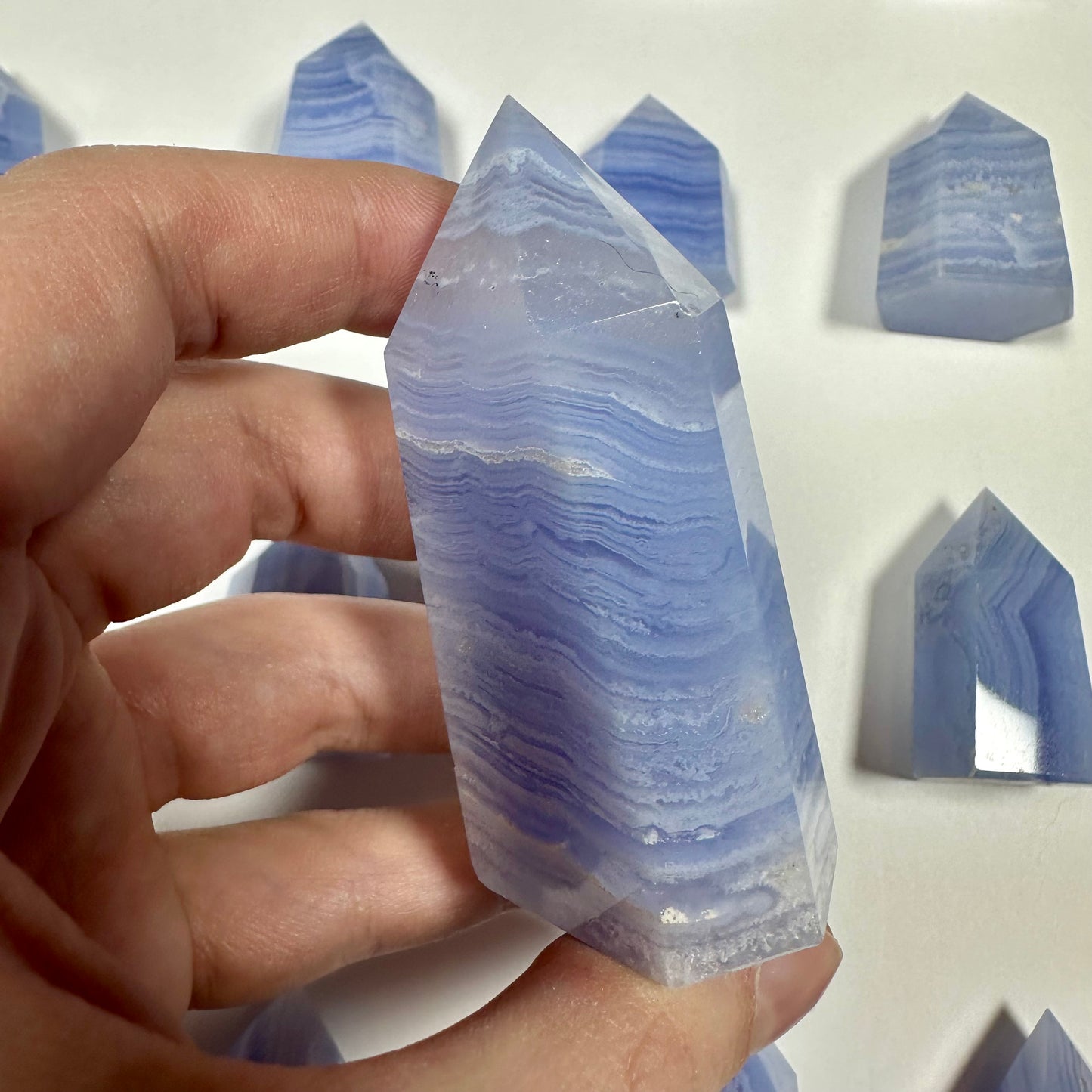 Blue Lace Agate Tower (A)