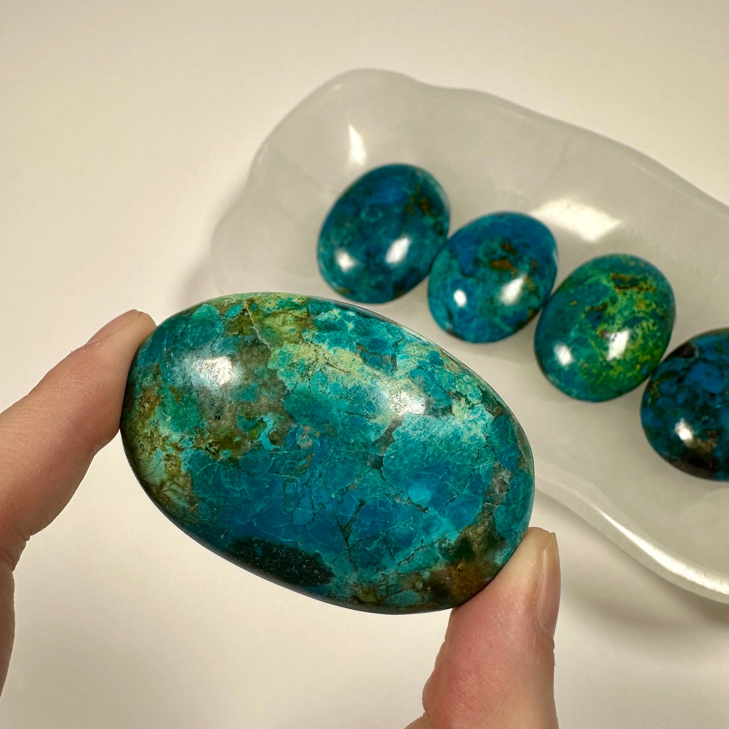 Peruvian Chrysocolla Palm Stone (B)
