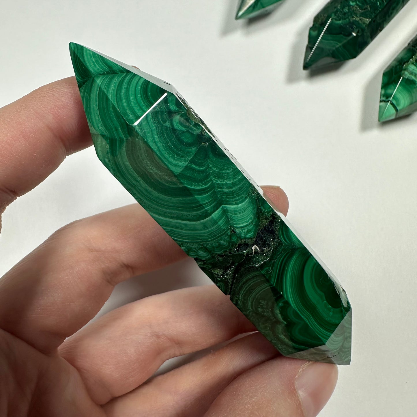 Druzy Malachite Double Terminated Point (D)