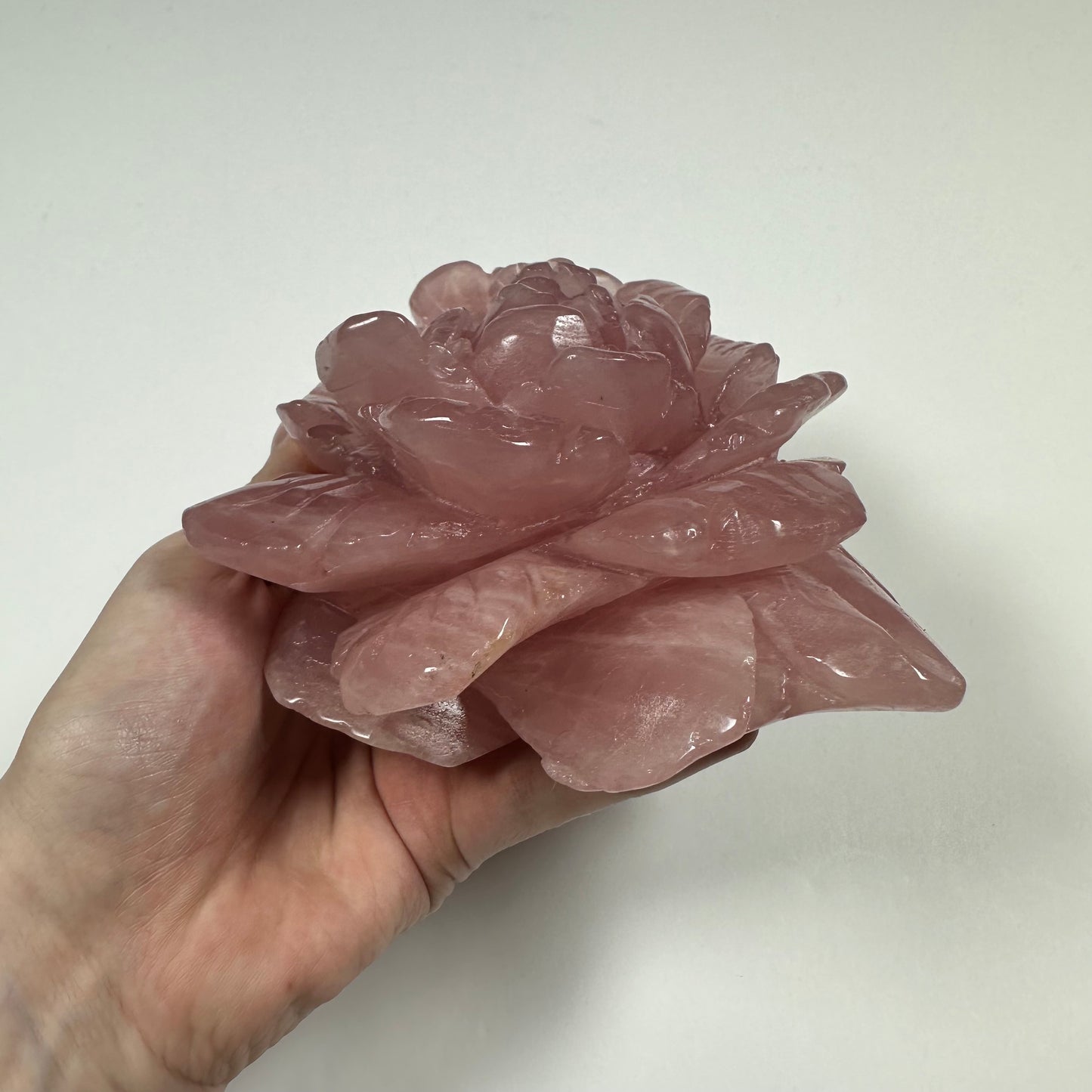 Rose Quartz Large Rose Flower