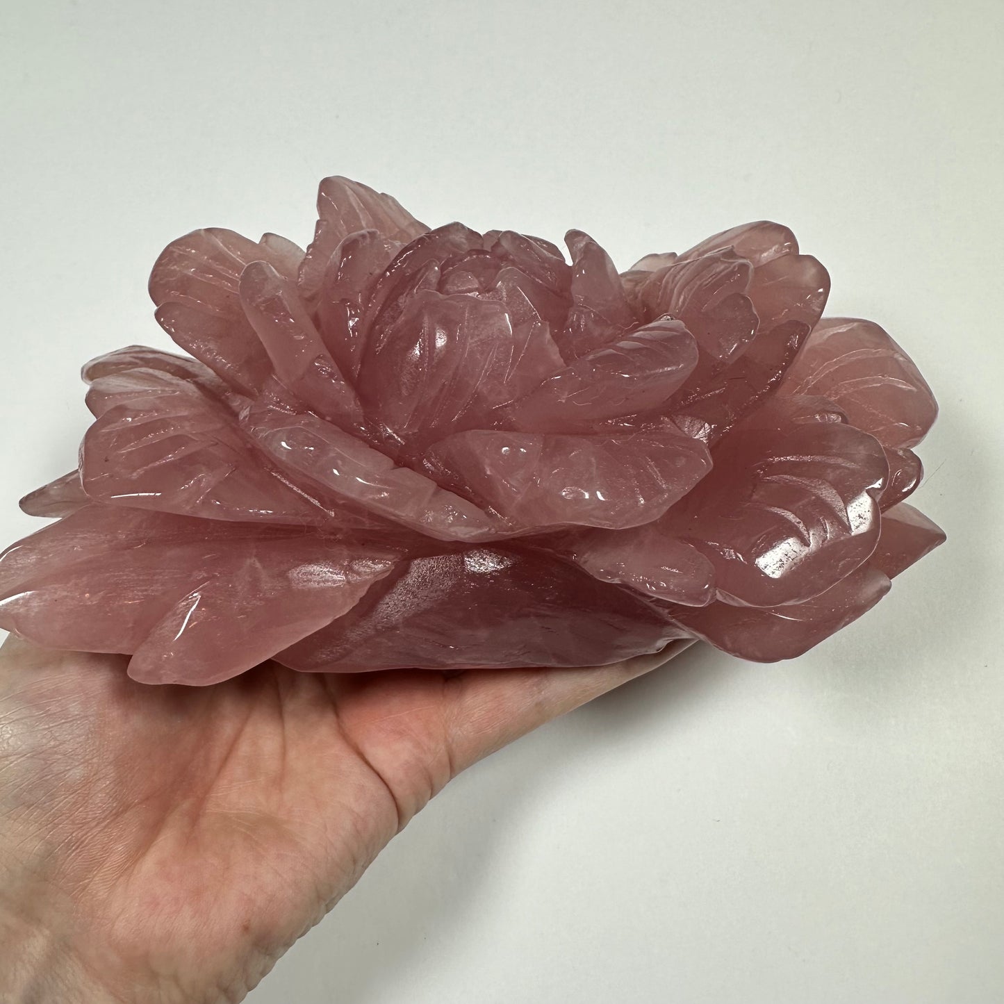 Rose Quartz Large Rose Flower