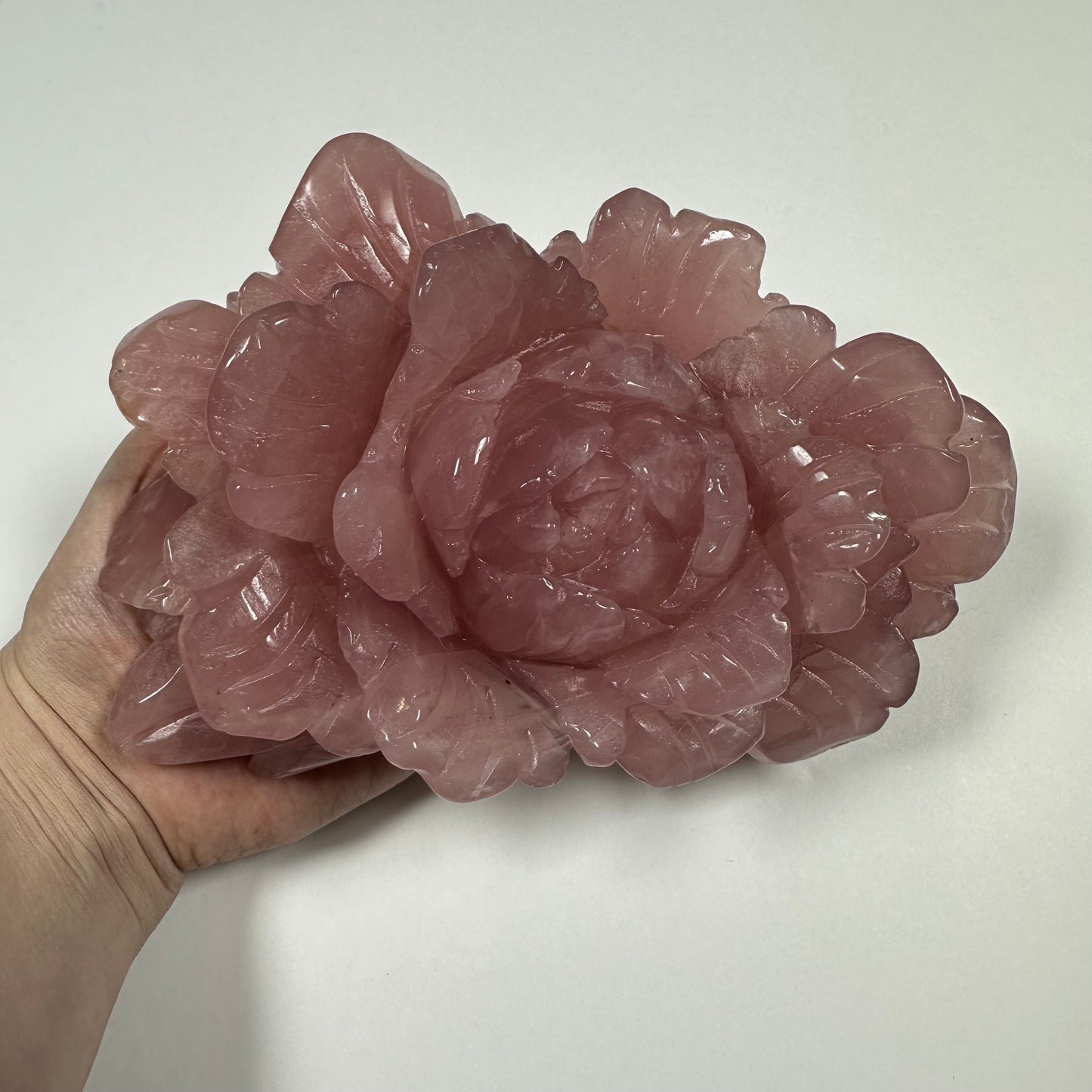 Rose Quartz Large Rose Flower