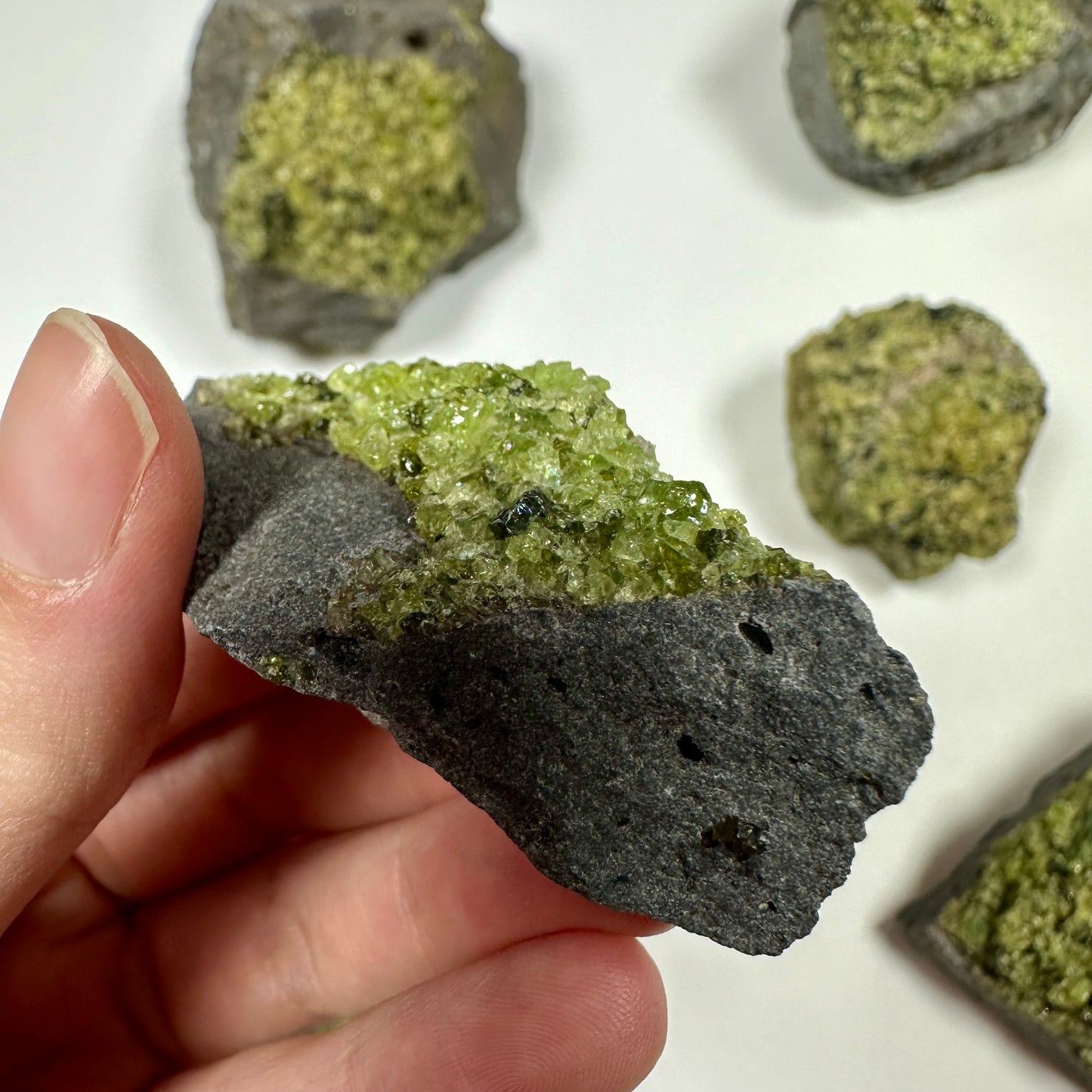 Peridot Cluster on Basalt (A)