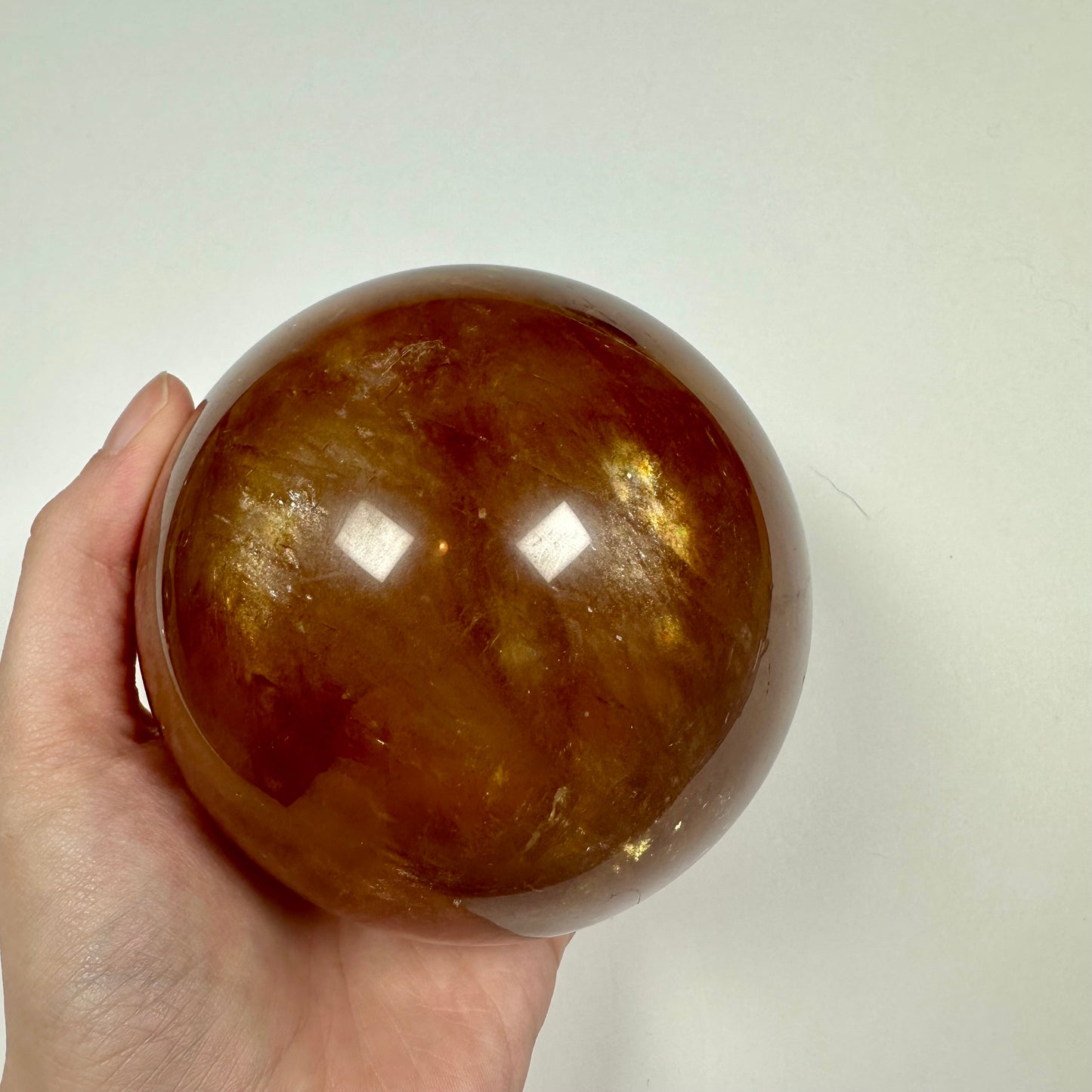 Large Deep Honey Calcite Sphere