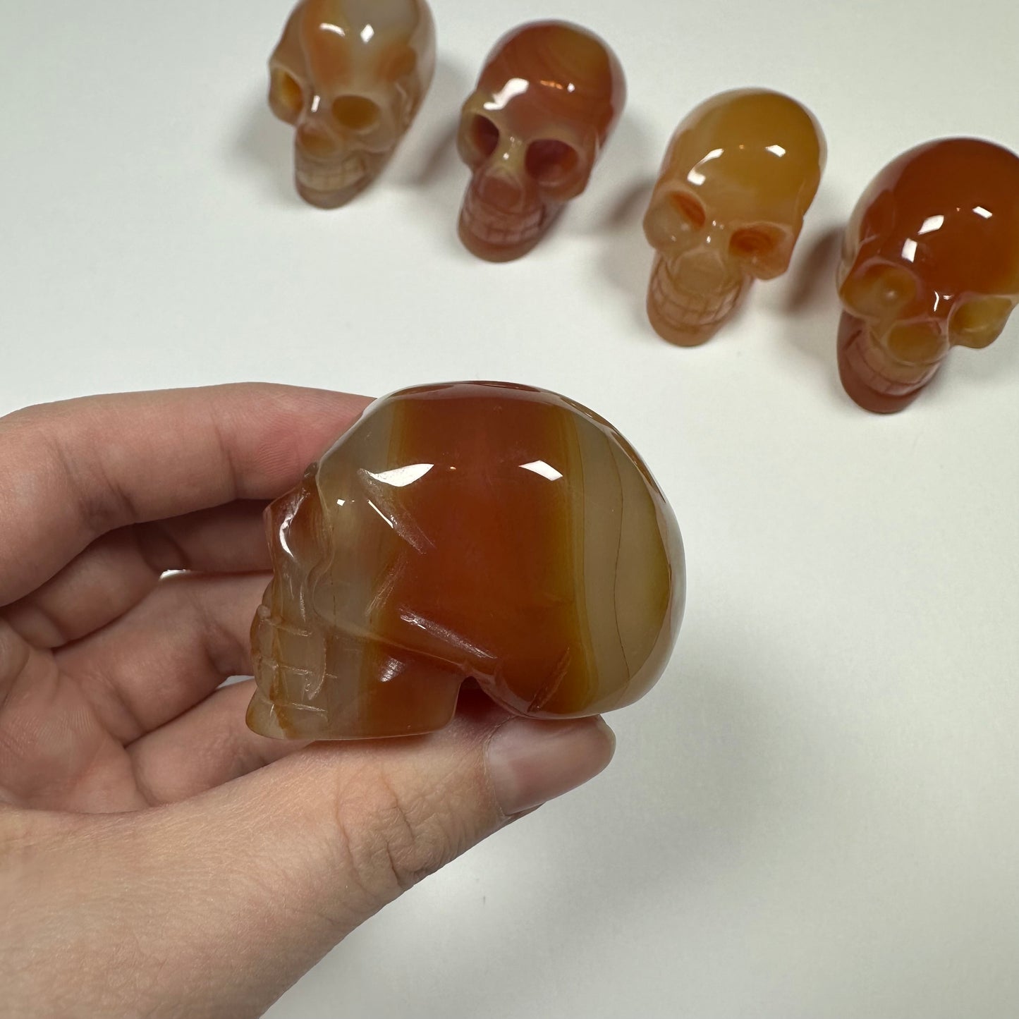 Carnelian Agate Skull (D)