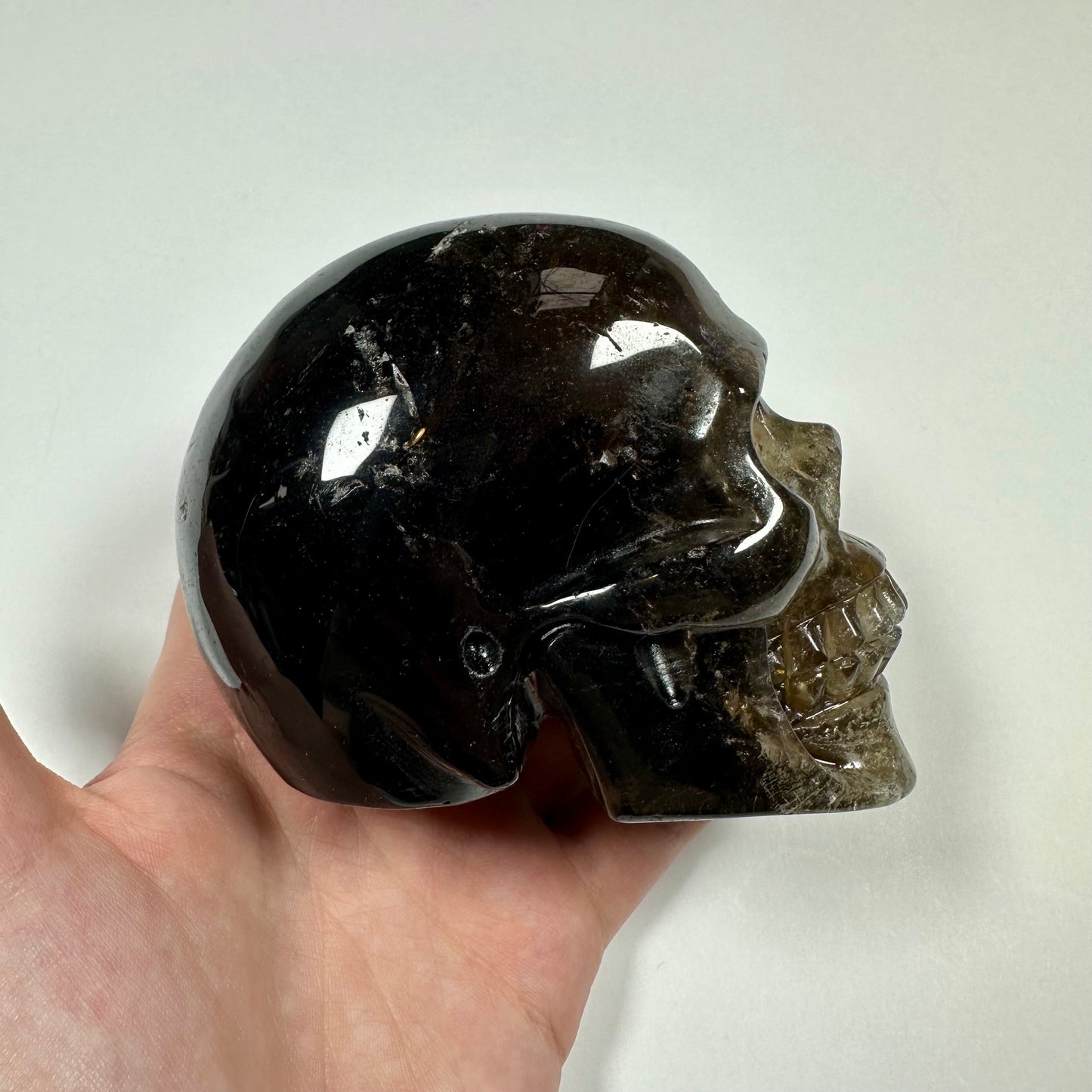 Dark Smokey Quartz Skull (A)