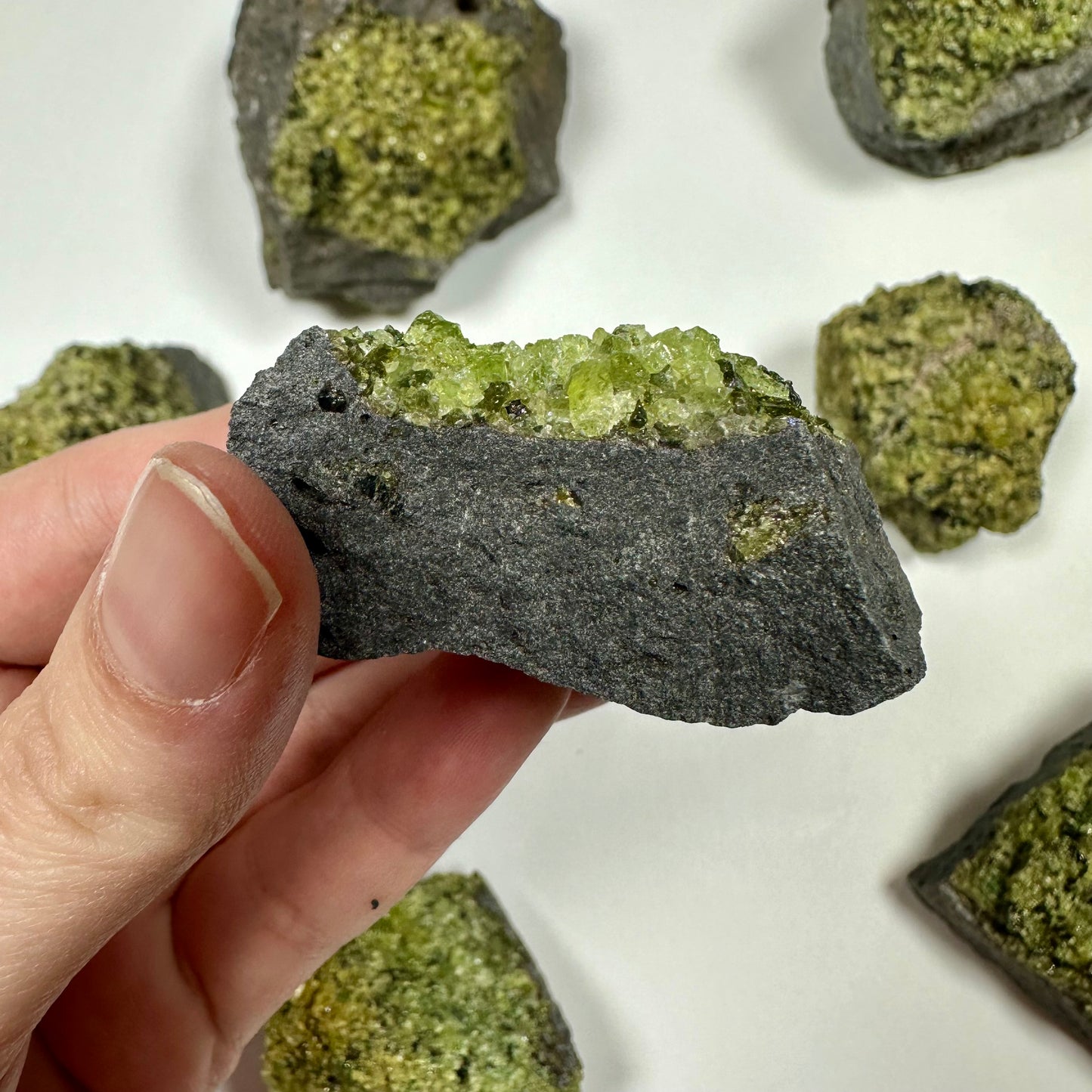 Peridot Cluster on Basalt (A)