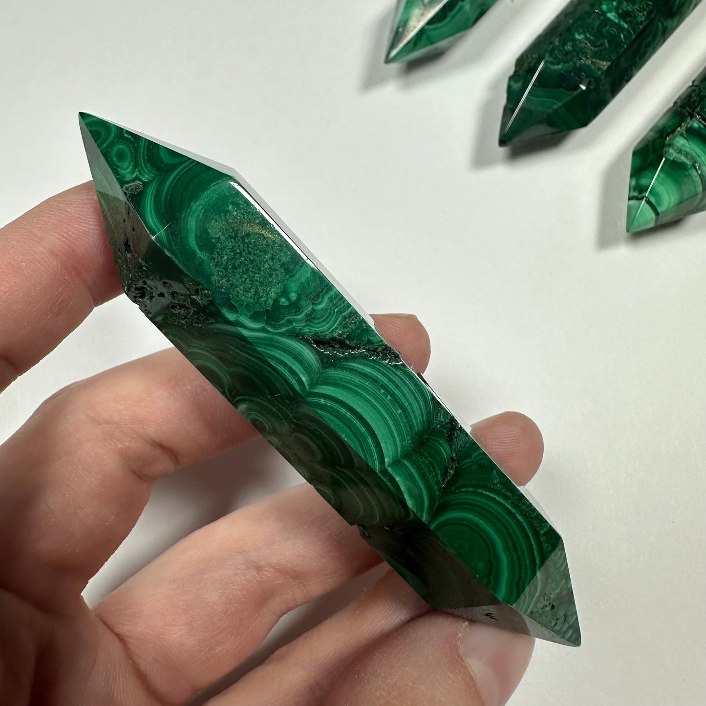 Druzy Malachite Double Terminated Point (D)