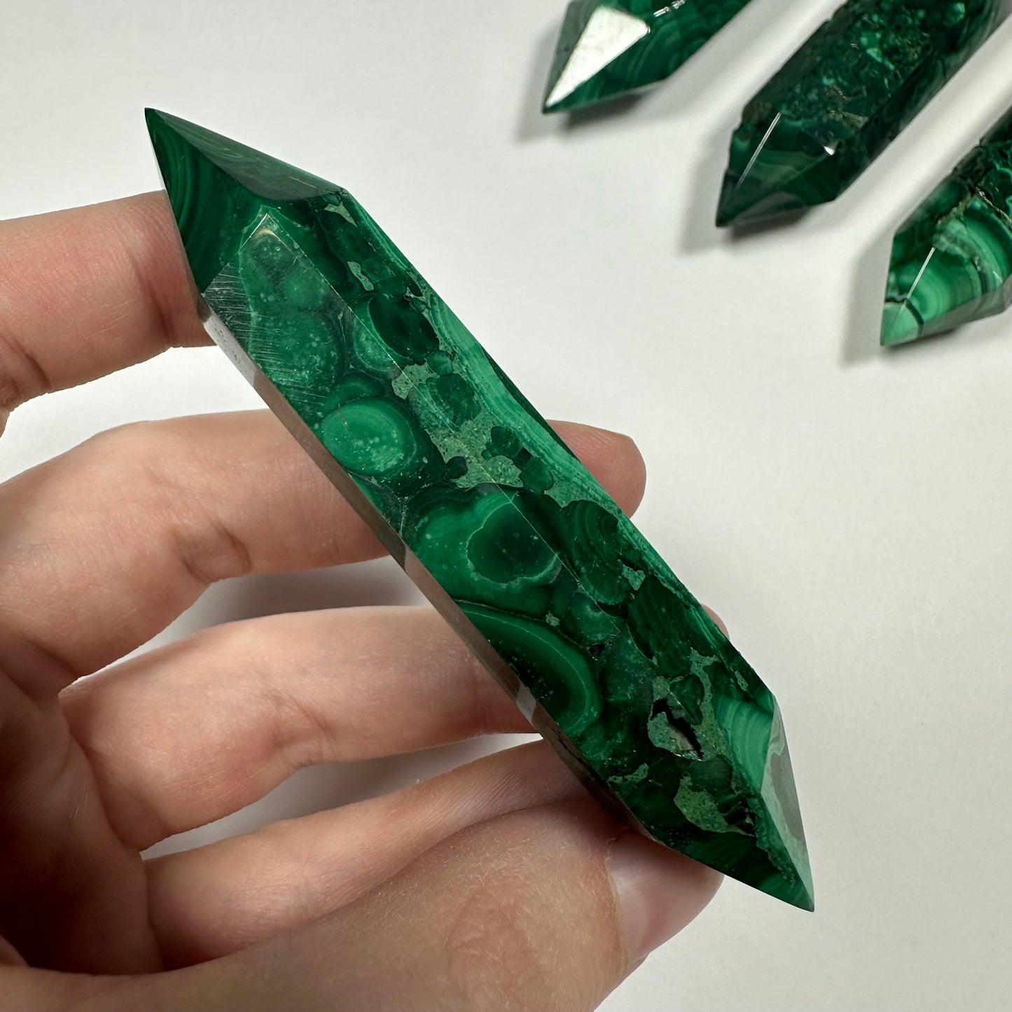 Druzy Malachite Double Terminated Point (C)