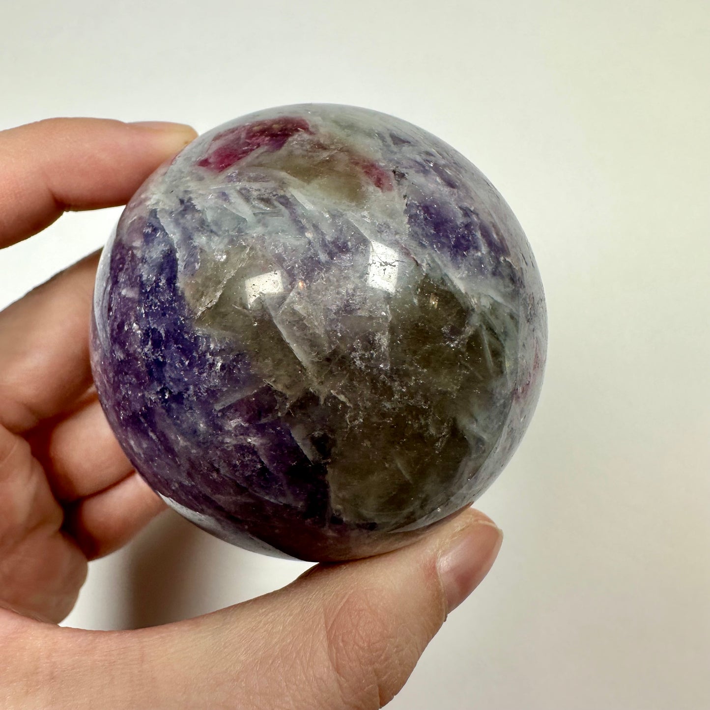 Unicorn Stone - Lepidolite Smokey Quartz Pink Tourmaline Sphere