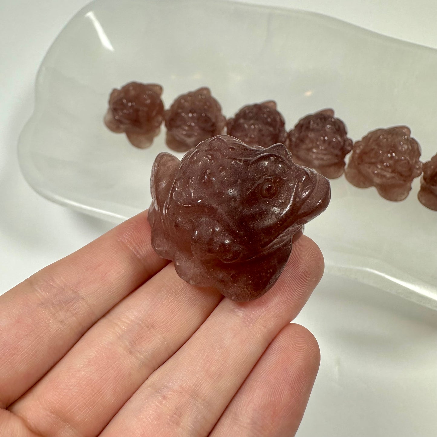 Mini Strawberry Quartz Money Toad - Intuitively Picked