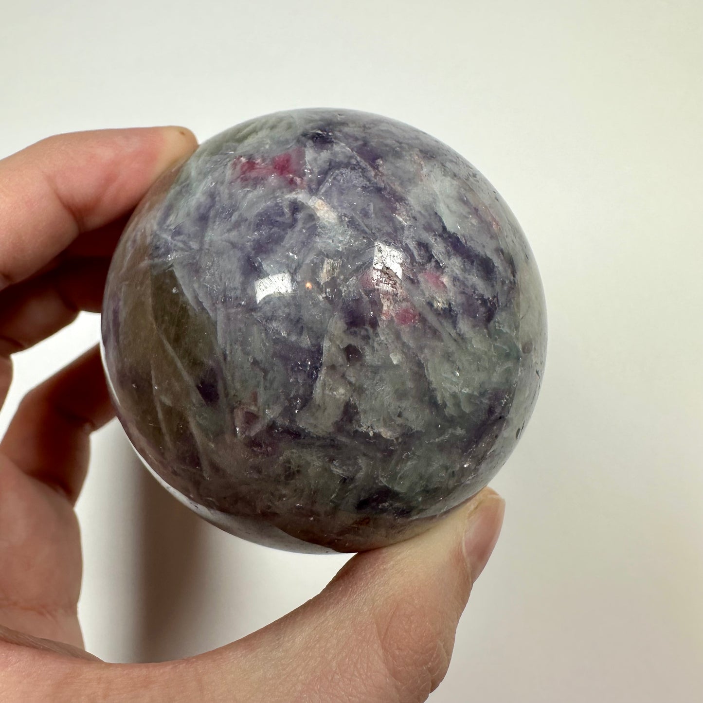 Unicorn Stone - Lepidolite Smokey Quartz Pink Tourmaline Sphere