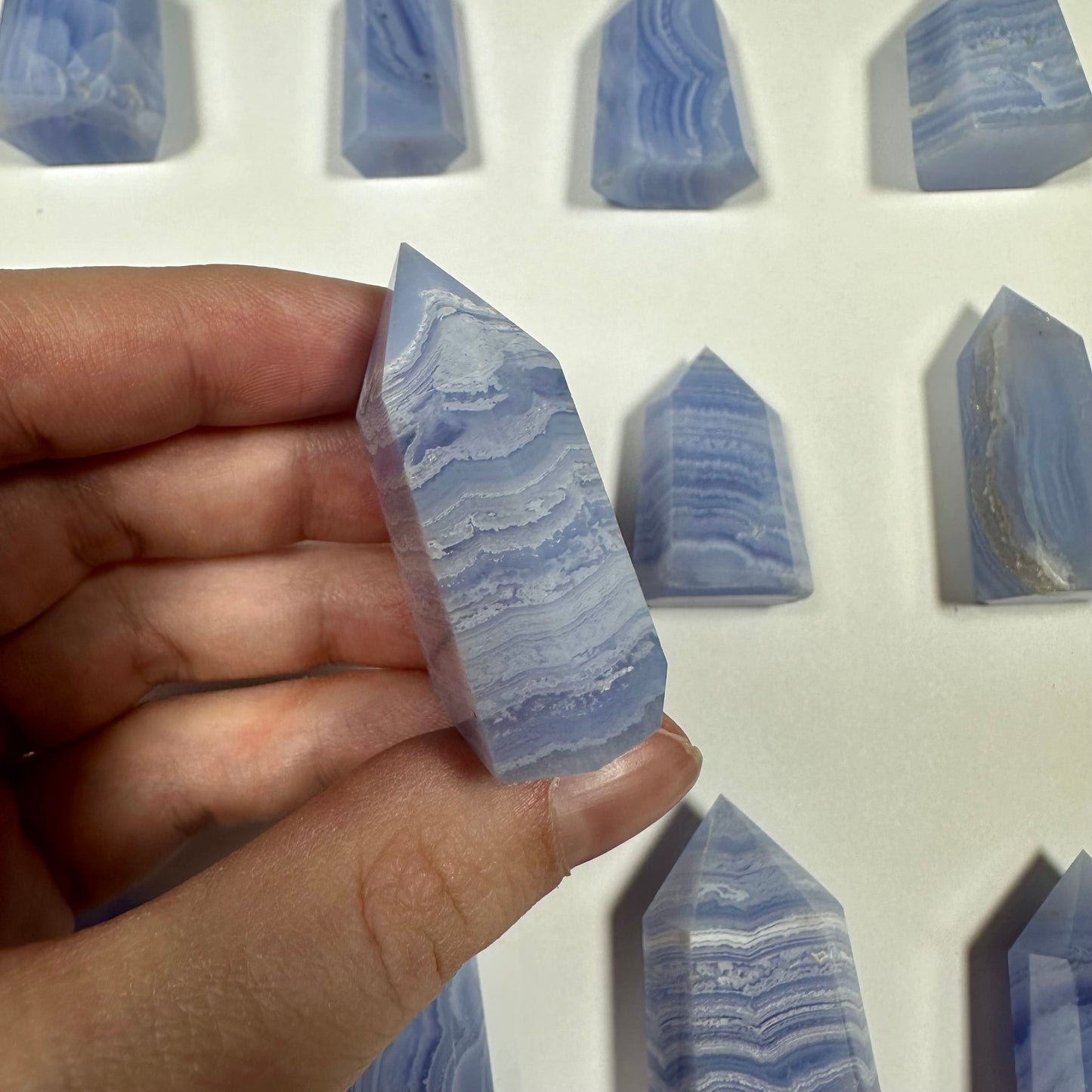 Blue Lace Agate Tower (C)
