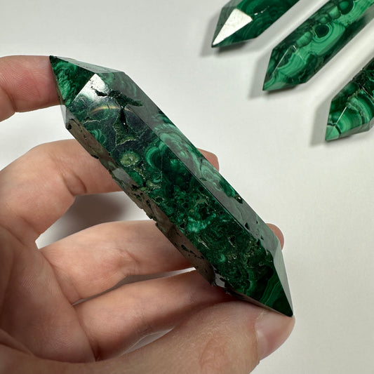 Druzy Malachite Double Terminated Point (B)