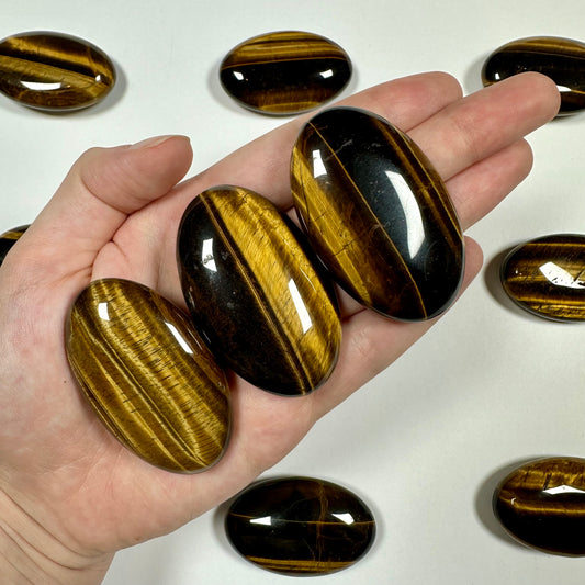 Yellow Tigers Eye Palm Stone - intuitively picked