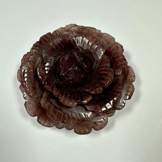 Strawberry Quartz Flower Carving