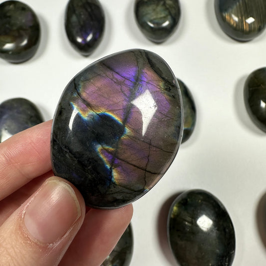 Purple flash Labradorite Palm Stone (C)