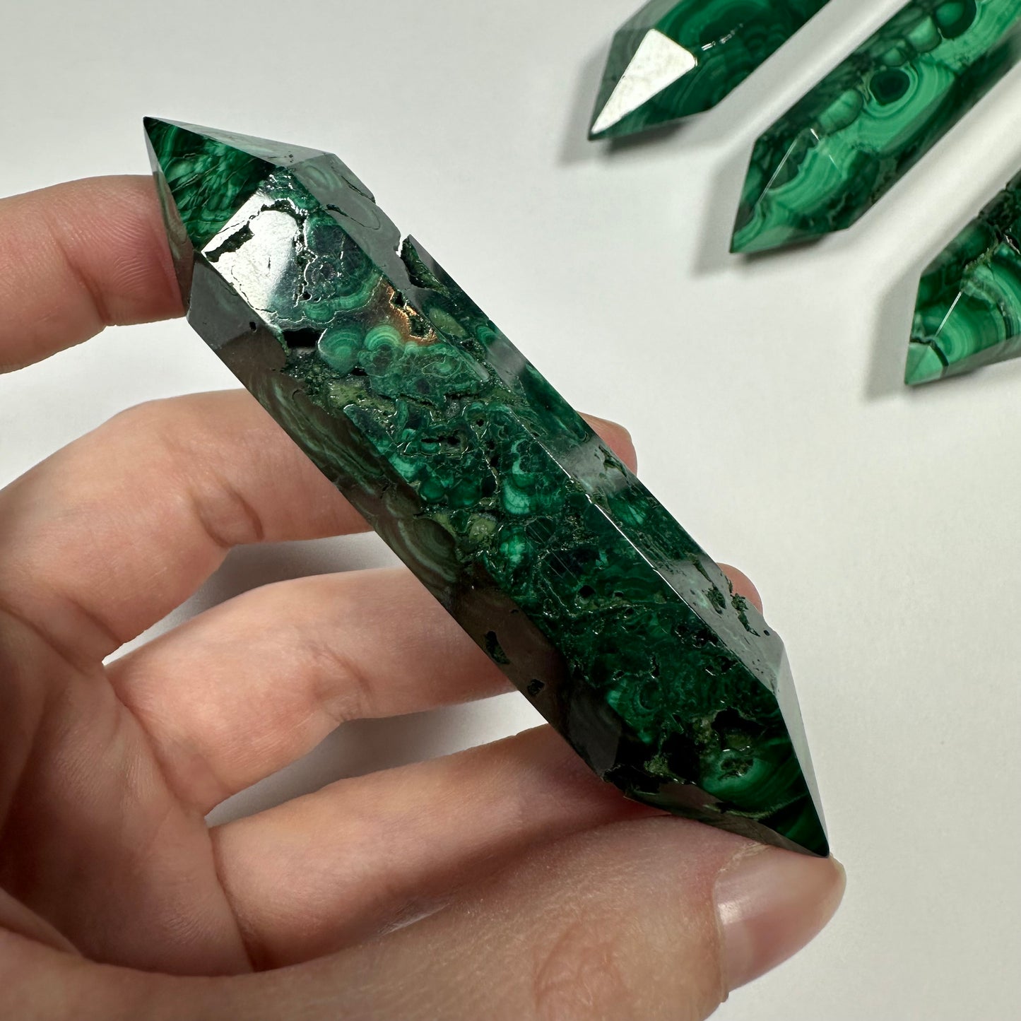 Druzy Malachite Double Terminated Point (B)