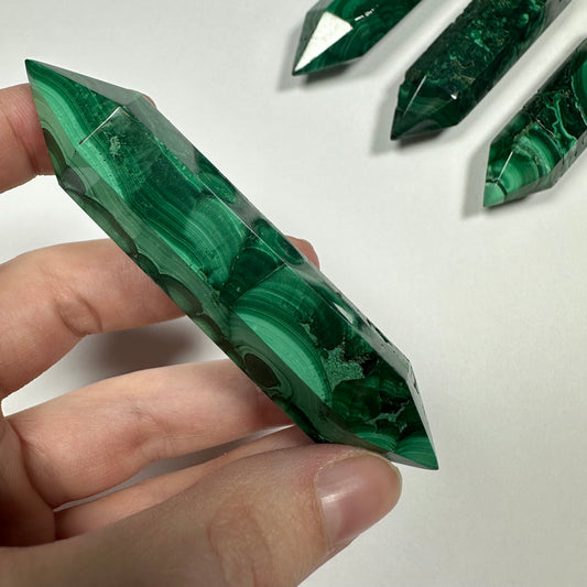 Druzy Malachite Double Terminated Point (C)