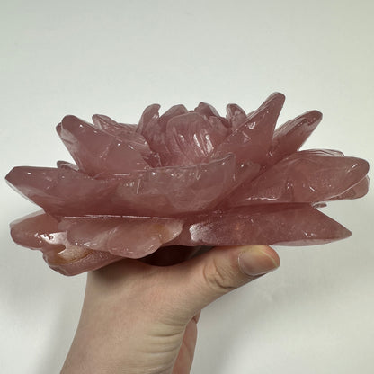 Rose Quartz Large Rose Flower