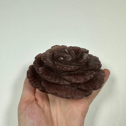 Strawberry Quartz Flower Carving