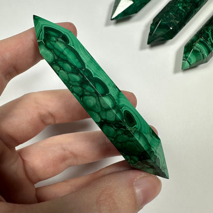 Druzy Malachite Double Terminated Point (C)