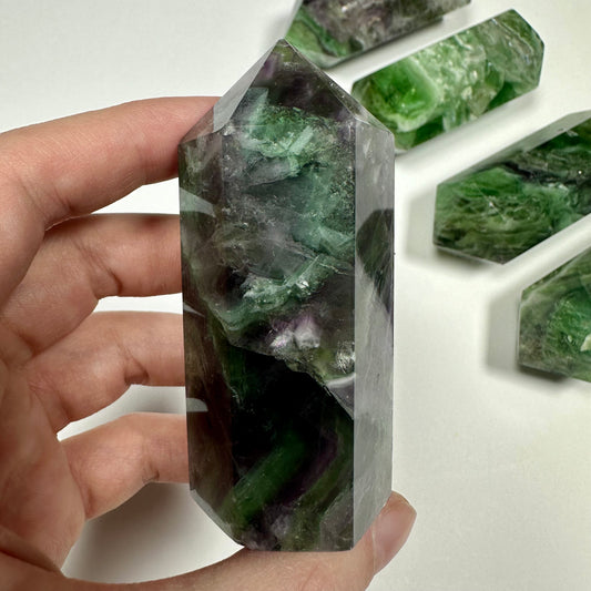 Green & Purple Fluorite tower (E)