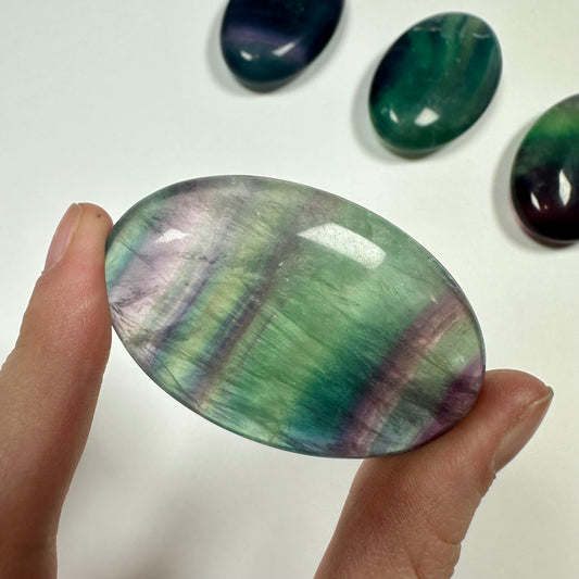 Rainbow fluorite palm stone (D)
