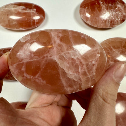 Rose Calcite Palm Stone (B)
