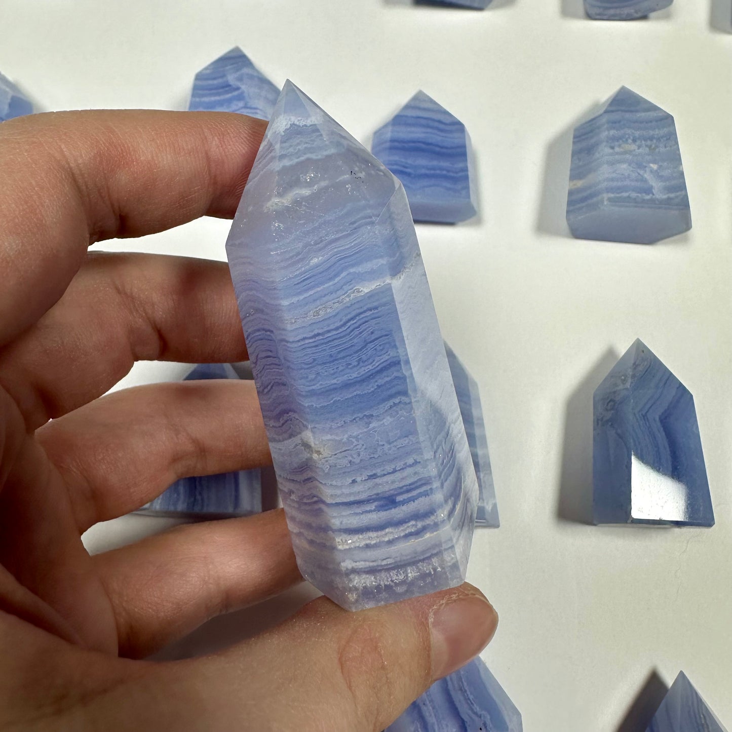 Blue Lace Agate Tower (A)
